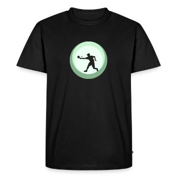 Joueur de pickleball Raquette de pickleball Tennis - T-shirt Premium bio Homme - noir - Devant - Nico (187cm)