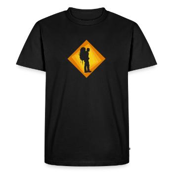 Backpacker Backpack Hike - Men's Premium Organic T-Shirt - black - Front - Nico (187cm)