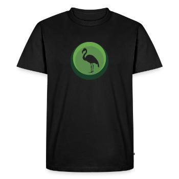 Flamants roses exotiques - T-shirt Premium bio Homme - noir - Devant - Nico (187cm)