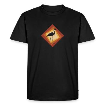 Flamants roses exotiques - T-shirt Premium bio Homme - noir - Devant - Nico (187cm)