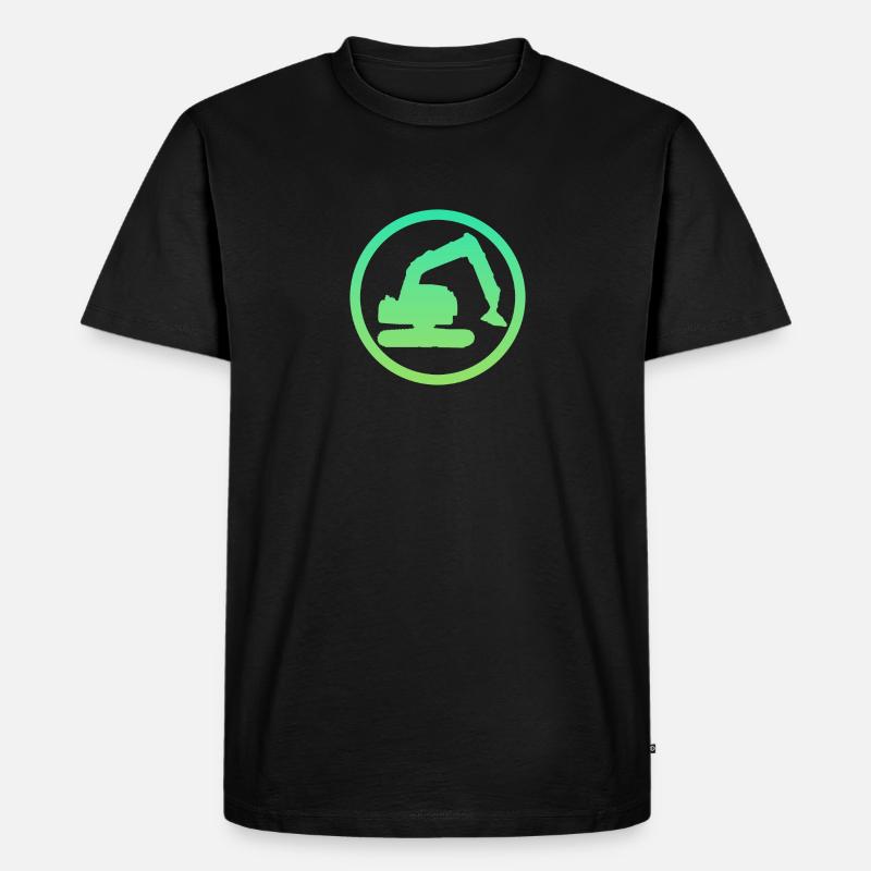 Baggerfahrer Baggerfahrerin Bagger - Männer Premium Bio T-Shirt - Schwarz