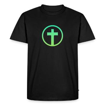 Verset biblique Église du Christ - T-shirt Premium bio Homme - noir - Devant - Nico (187cm)