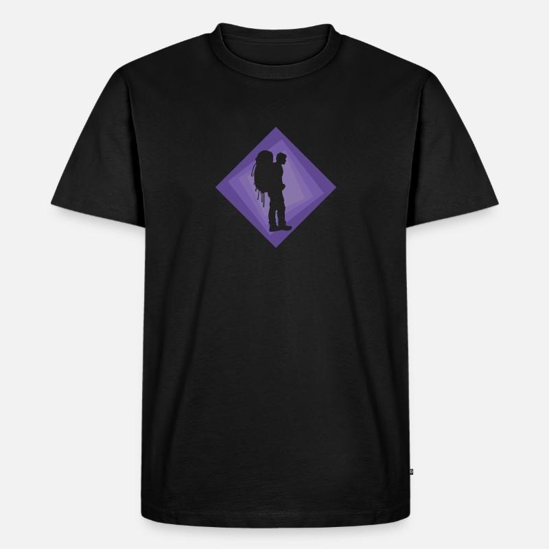 Backpacker Rucksack Wandern - Männer Premium Bio T-Shirt - Schwarz