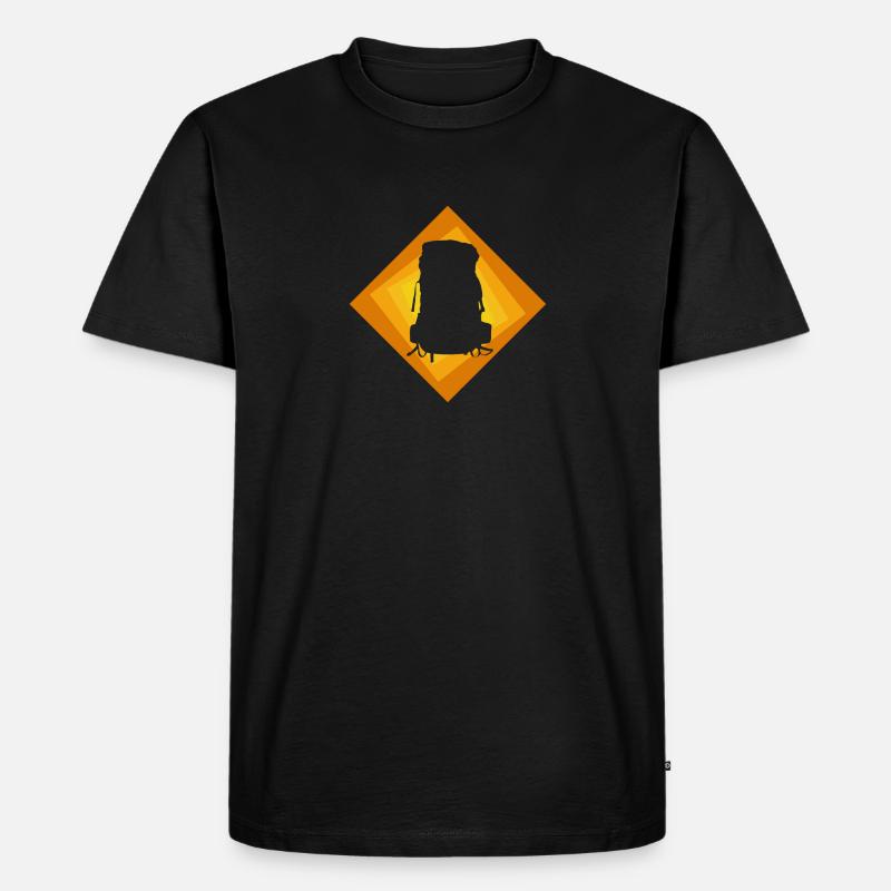 Backpacker Wanderer Backpacking - Männer Premium Bio T-Shirt - Schwarz