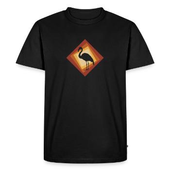 Flamants roses, oiseaux aquatiques, flamants roses - T-shirt Premium bio Homme - noir - Devant - Nico (187cm)