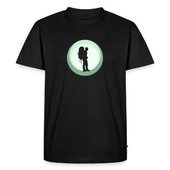 Routard Pèlerin Pèlerin - T-shirt Premium bio Homme - noir - Devant - Nico (187cm)