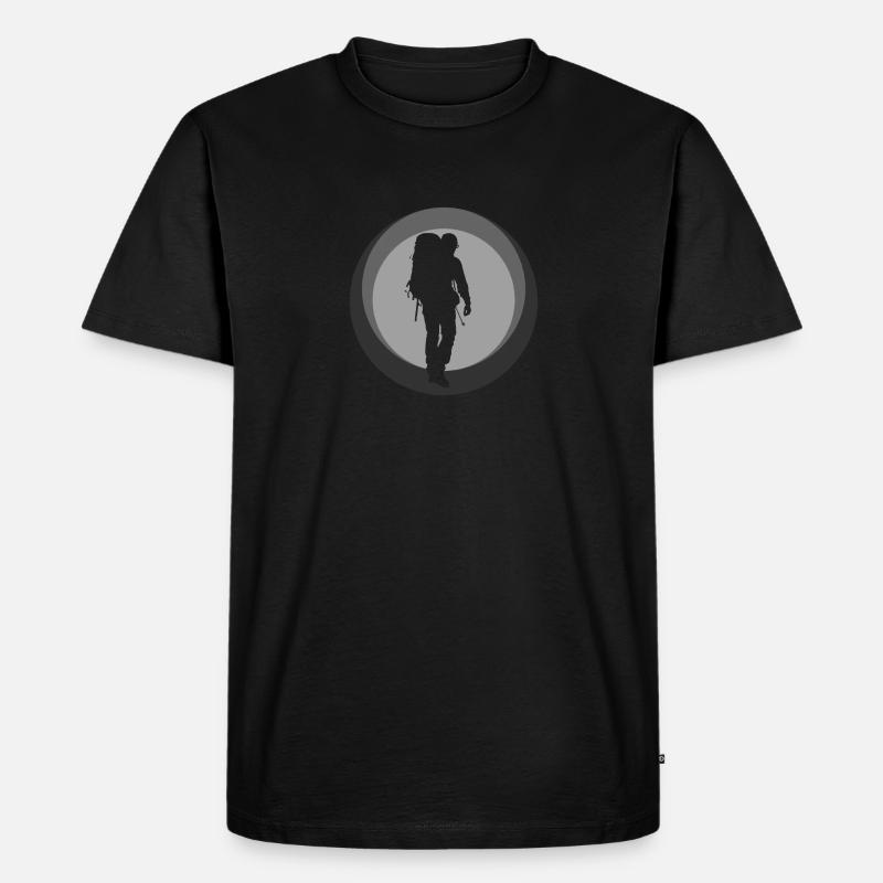 Backpacking Backpacker Wandern - Männer Premium Bio T-Shirt - Schwarz