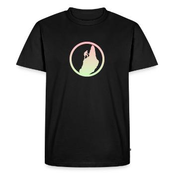 Mur d’escalade Escalade au sommet - T-shirt Premium bio Homme - noir - Devant - Nico (187cm)