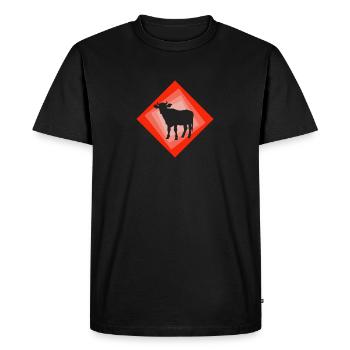 Moo de bœuf de vache - T-shirt Premium bio Homme - noir - Devant - Nico (187cm)
