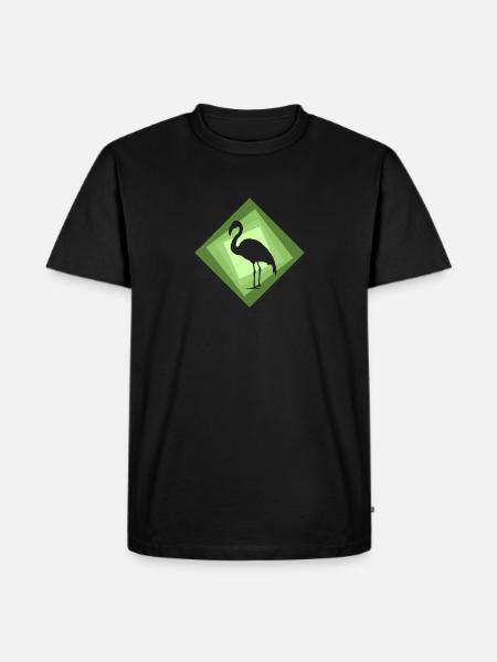 Flamingo Wasservogel Wasservogel - Männer Premium Bio T-Shirt - Schwarz