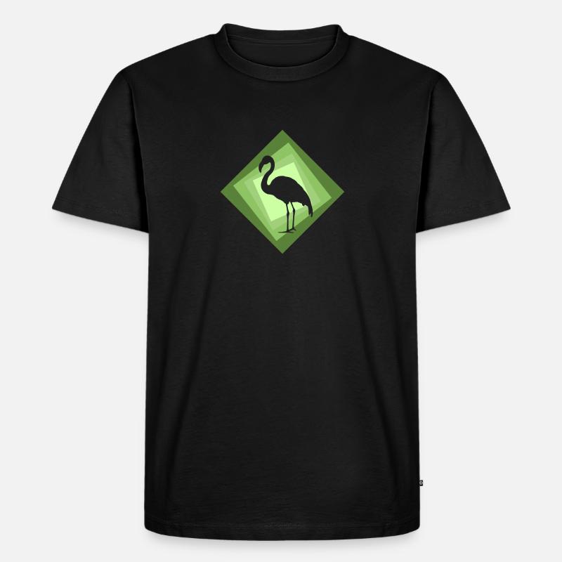 Flamingo Wasservogel Wasservogel - Männer Premium Bio T-Shirt - Schwarz