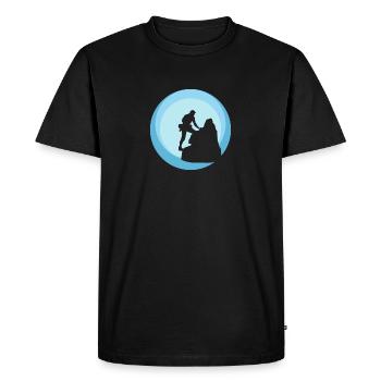 Climbing wall Climbing Alps - Men's Premium Organic T-Shirt - black - Front - Nico (187cm)