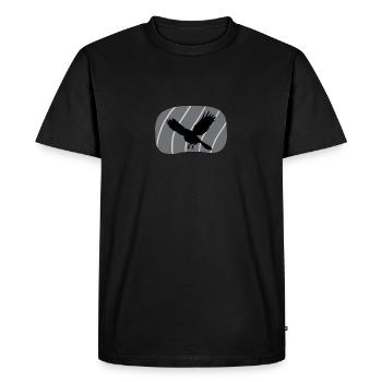 Volée d’animaux d’oiseaux volant - T-shirt Premium bio Homme - noir - Devant - Nico (187cm)
