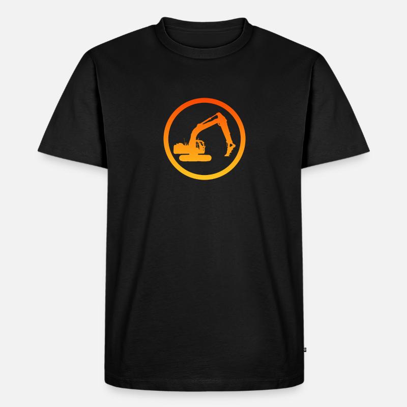 Baggerfahrer Baustelle Hausbau - Männer Premium Bio T-Shirt - Schwarz