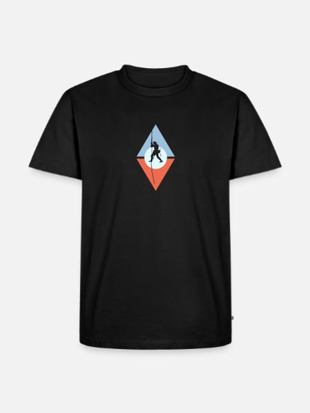 Seilklettern Felsklettern Kletterer - Männer Premium Bio T-Shirt - Schwarz