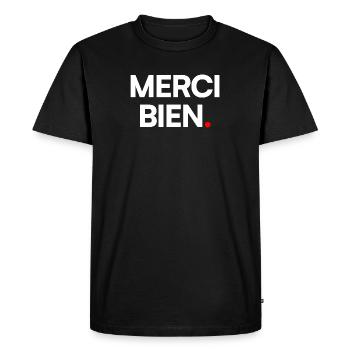 Merci bien - T-shirt Premium bio Homme - noir - Devant - Nico (187cm)