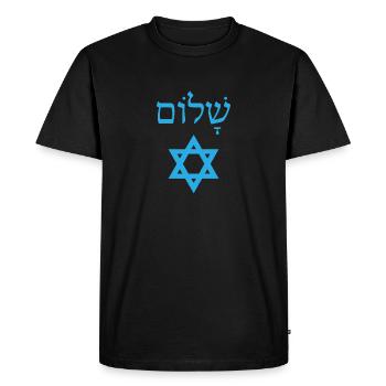 En hébreu Davidstern Cadeau Jewish Hanukkah - T-shirt Premium bio Homme - noir - Devant - Nico (187cm)