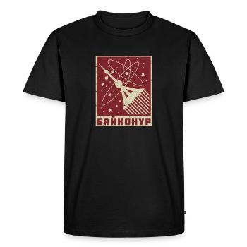 Baïkonour Union soviétique Russie Communisme - T-shirt Premium bio Homme - noir - Devant - Nico (187cm)