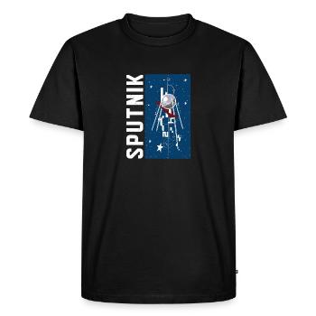 URSS Stars soviétiques Gagarine Spoutnik Vintage - T-shirt Premium bio Homme - noir - Devant - Nico (187cm)