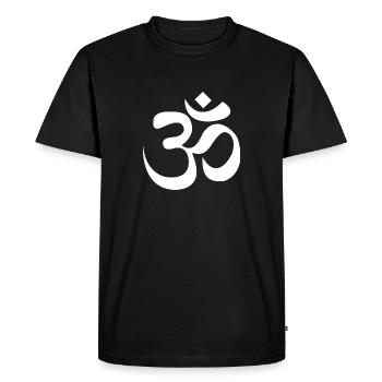 AUM / OM Bouddhisme - T-shirt Premium bio Homme - noir - Devant - Nico (187cm)