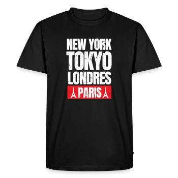 Paris Parisien parisienne humour ville rigolo - T-shirt Premium bio Homme - noir - Devant - Nico (187cm)