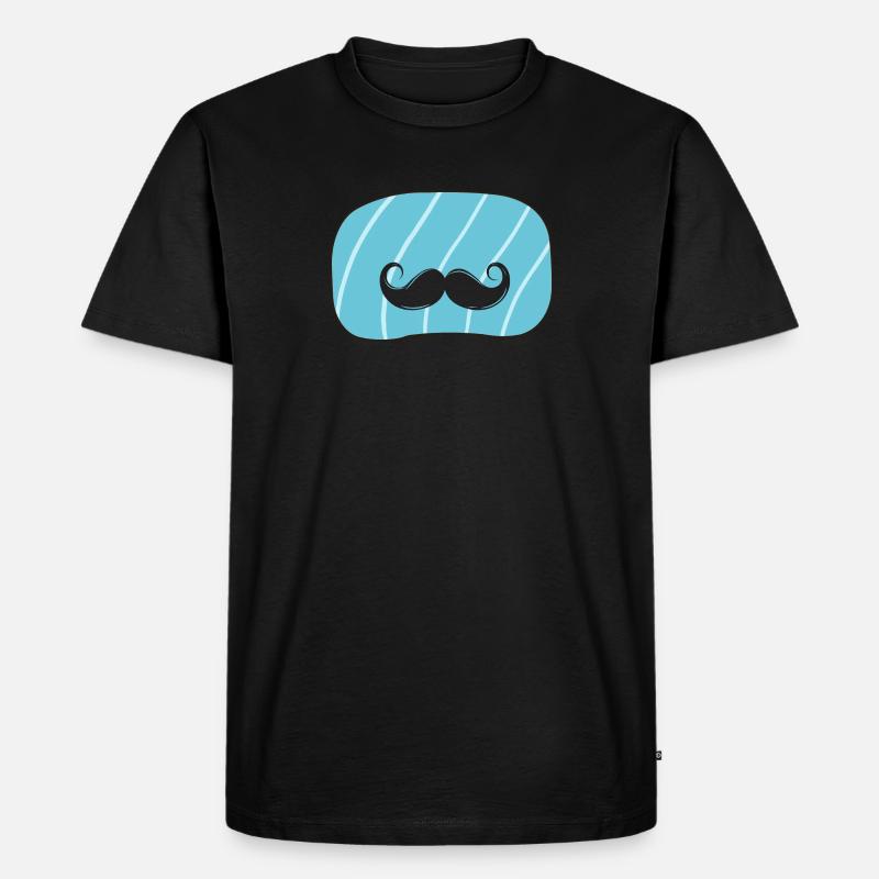 Schnurrbart Gesichtsbehaarung - Männer Premium Bio T-Shirt - Schwarz
