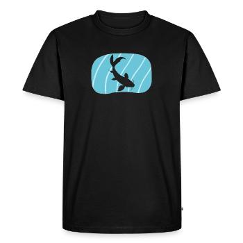Tête de poisson Koi - T-shirt Premium bio Homme - noir - Devant - Nico (187cm)