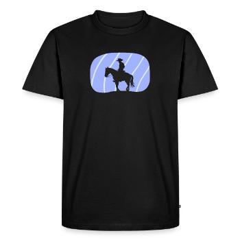 Cowboy Saddle Cowboy Boots - Men's Premium Organic T-Shirt - black - Front - Nico (187cm)