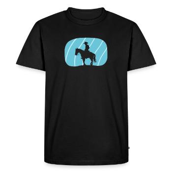 Western de cow-boy - T-shirt Premium bio Homme - noir - Devant - Nico (187cm)