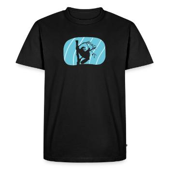 Lazy Sloth - Men's Premium Organic T-Shirt - black - Front - Nico (187cm)