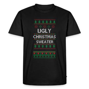 Design de Noël laid Pixel Art - T-shirt Premium bio Homme - noir - Devant - Nico (187cm)
