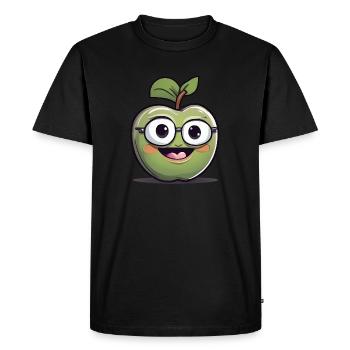Pomme Fruit Fruit Nerd - T-shirt Premium bio Homme - noir - Devant - Nico (187cm)