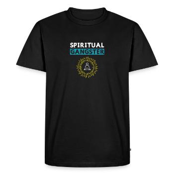 Meditating Buddhist Spiritual Gangsta - Men's Premium Organic T-Shirt - black - Front - Nico (187cm)
