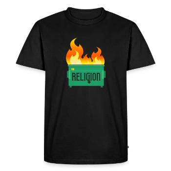 Feu de benne à ordures de religion - T-shirt Premium bio Homme - noir - Devant - Nico (187cm)