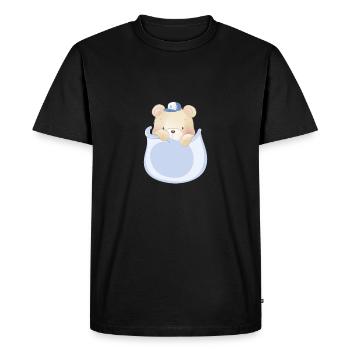 Marsupium Bébé Ours en peluche - T-shirt Premium bio Homme - noir - Devant - Nico (187cm)