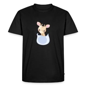Marsupium Bébé Girafe - T-shirt Premium bio Homme - noir - Devant - Nico (187cm)