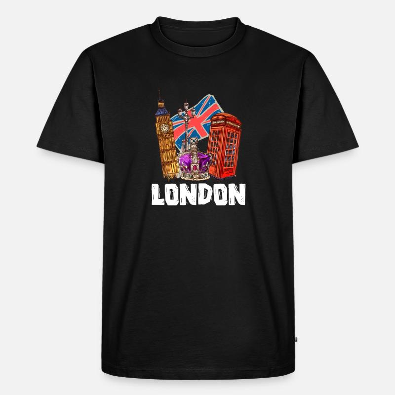 London - Männer Premium Bio T-Shirt - Schwarz