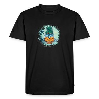 Pineapple Sunglasses Beach Summer Vacation - Men's Premium Organic T-Shirt - black - Front - Nico (187cm)