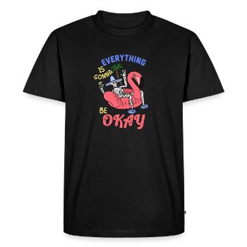 Tout va bien se passer l’été - T-shirt Premium bio Homme - noir - Devant - Nico (187cm)