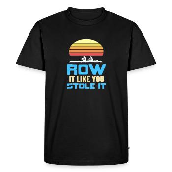 Retro Row It Like You Stole It Rowing Designs - Men's Premium Organic T-Shirt - black - Front - Nico (187cm)