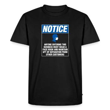 Face Mask Social Distancing Germaphobe Fun - Men's Premium Organic T-Shirt - black - Front - Nico (187cm)