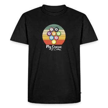 My Queue is Calling Pool billiards Snooker - Men's Premium Organic T-Shirt - black - Front - Nico (187cm)