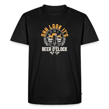 Ohh look it s beer o clock - Men's Premium Organic T-Shirt - black - Front - Nico (187cm)
