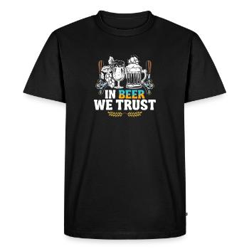 In beer we trust - Men's Premium Organic T-Shirt - black - Front - Nico (187cm)