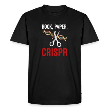 Rock Paper Crispr Scientist Biologist - Men's Premium Organic T-Shirt - black - Front - Nico (187cm)