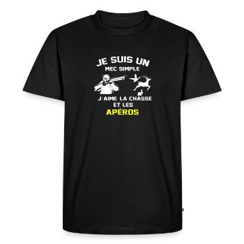 mec homme - T-shirt Premium bio Homme - noir - Devant - Nico (187cm)