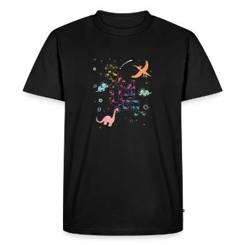 Samuel - Beautiful boy name with cute dinosaurs - Men's Premium Organic T-Shirt - black - Front - Nico (187cm)