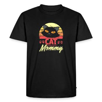 Cat Mommy Cute Cat Lover T-Shirt Present Gift - Men's Premium Organic T-Shirt - black - Front - Nico (187cm)