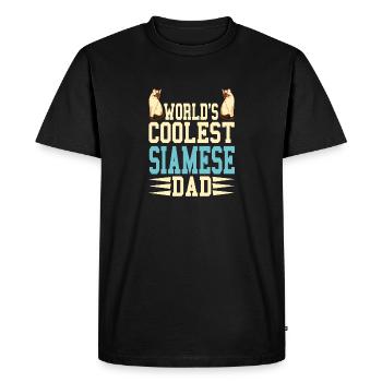 World's Coolest Siamese Dad Cat Lover T-Shirt - Men's Premium Organic T-Shirt - black - Front - Nico (187cm)