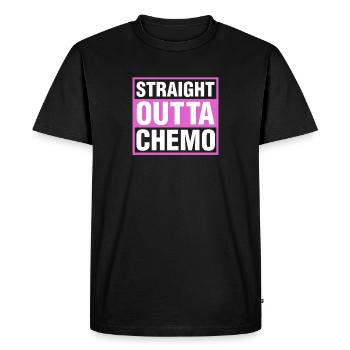 Cancer Fighter Straight Outta Chemo - Men's Premium Organic T-Shirt - black - Front - Nico (187cm)